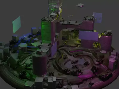 Horror City Asset Low-poly 3D model