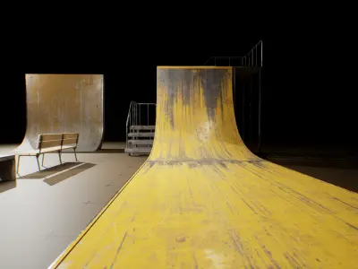 Skate Park Props Set  Low-poly 3D model