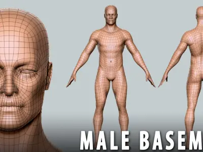 Male BaseMesh  - Topology + UV Map