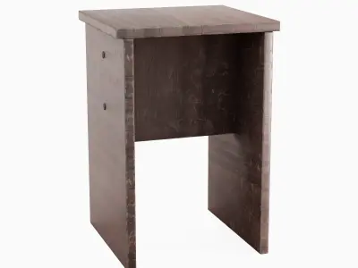 Wooden Stool 04 Low-poly 3D model