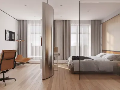 Minimalist modern studio scene 3D model