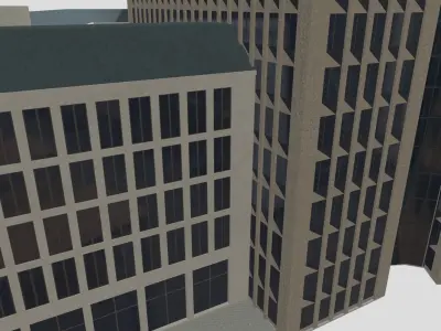 Tower 185 Skyscraper Low Poly PBR Realistic 8K Textures Low-poly 3D model