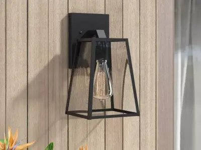 Mcdonough Beveled Glass Outdoor Wall Lantern 3D model