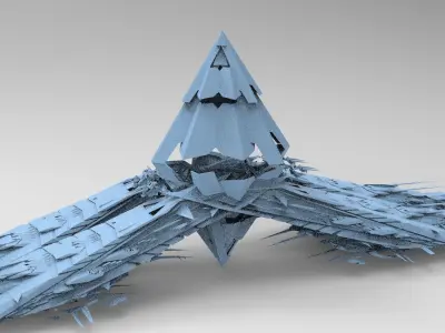 Amon Ra Sci fi Pyramid 7 3D model
