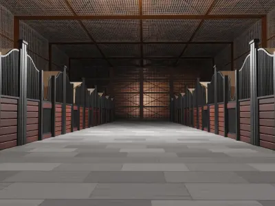 Horse Stable Low-poly 3D model