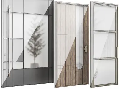 Set Modern Door 06 3D model