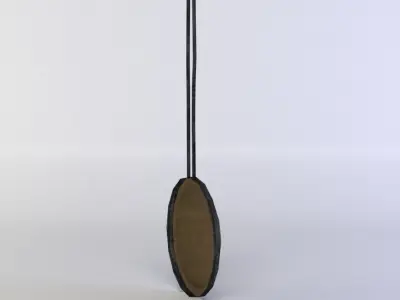 Lamp leather pendant hanging from cord Low-poly 3D model