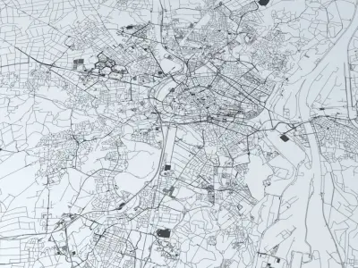 Strasbourg Road Network and Streets 3D model