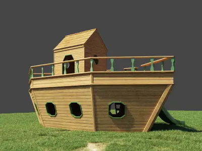 Wood Playground Boat 3D model