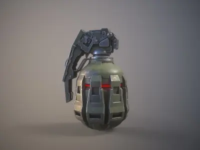 Sci-Fi grenade Transformers Decepticon Low-poly 3D model