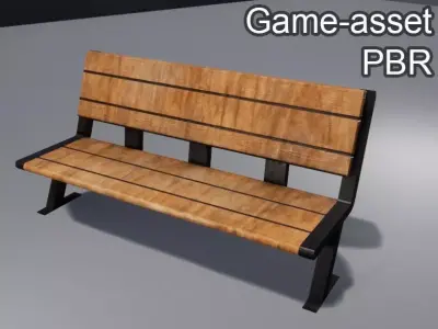 Modern Bench Low-poly 3D model