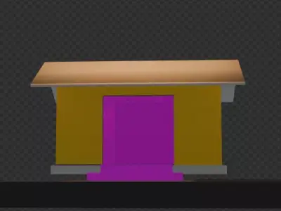 Fuel gas station  Low-poly 3D model