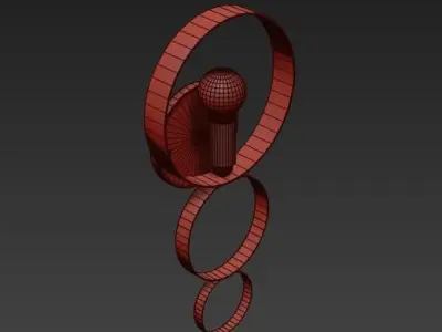 Crystorama circular wall lamp with light bulb in middle 3D model