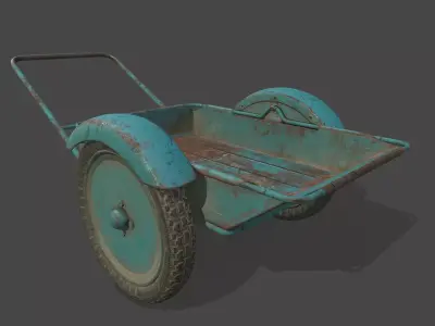 Forklift tractor Low-poly 3D model