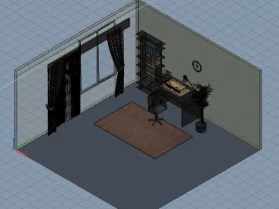 Home Office Low-poly 3D model