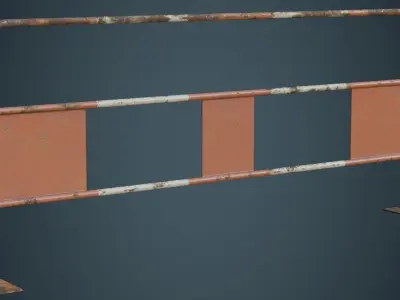 Crowd Barrier 4B Low-poly 3D model