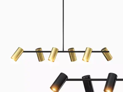 Obie Diner 6 Light Pendant By Made 3D model