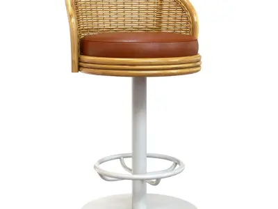 Sake Barstool  Swivel Pedestal Linkoln Brook 3D model