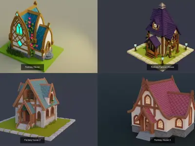 Fantasy House Collection 3D Model Pack