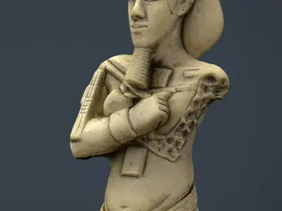 Akhenaten egyptian statue of person Low-poly 3D model