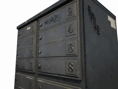 Old Mailbox Low Poly PBR Low-poly 3D model