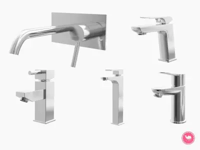 Fixtures - Kitchen Bathroom Faucet Pack A Low-poly 3D model