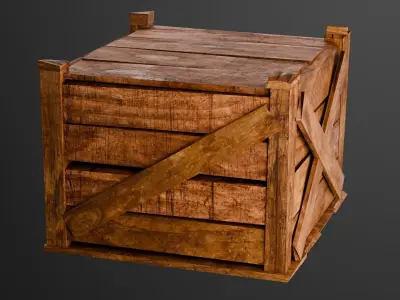 Wooden crate box Game Assets item6 3D model