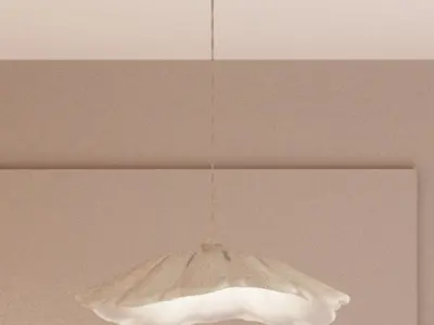 Lotus Flower Pendant Light - Elegant Asian-Inspired Chandelier 3D model