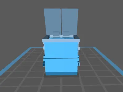 Dumpster with Swinging Top Lid and Sliding Side Doors Free 3D print model