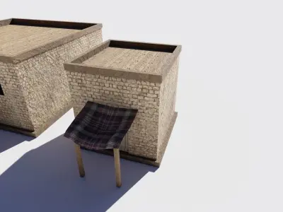 desert Houses Low-poly 3D model