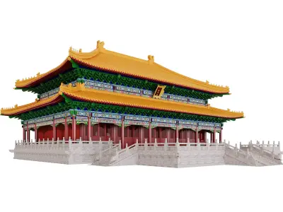Imperial Palace Hall - Double-Eaved Historic Pavilion 3D model