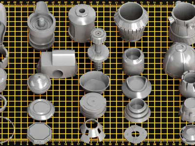 300 Details Hard Surface -Sci-Fi KITBASH  3D model