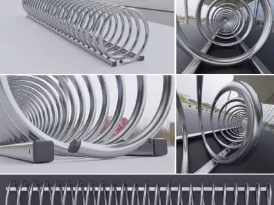 Spiral Bike Stand -2- High-Poly Version 3D model
