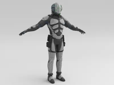 Character Scifi Recon Low-poly 3D model