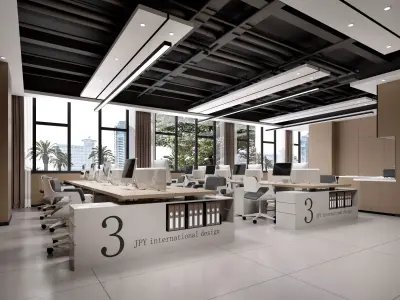 office Low-poly 3D model