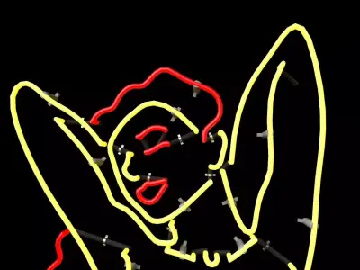 A star studded neon lady wall light Low-poly 3D model