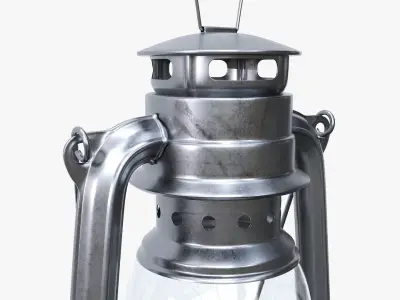 Old kerosene metal lamp 03 3D model
