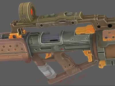 Next generation personalized rifle Low-poly 3D model