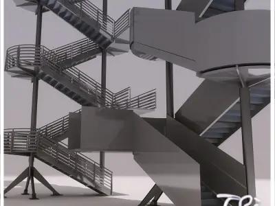 EMERGENCY STAIRS GROUP A 3D model