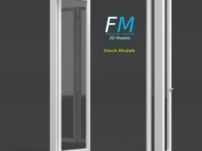 Triple French window 3D model