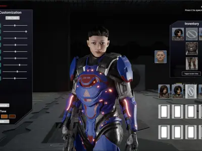 Modular Sci-Fi Warriors Low-poly 3D model