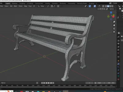 Park Vintage Street Bench  3D model