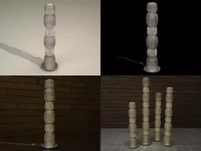 Versol four different lamps on table 3D model