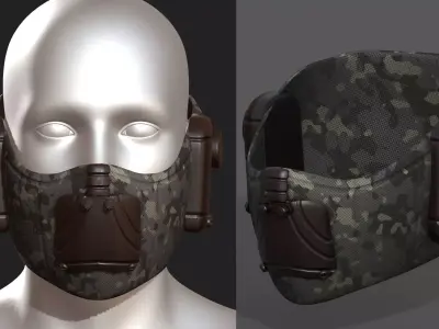 Gas mask respirator scifi futuristic  Low-poly 3D model