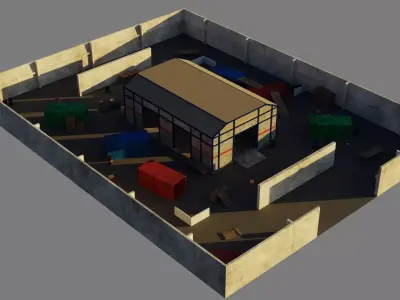 FPS Game Environment - PBR Low-poly 3D model