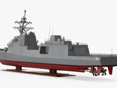  Naval Warship Desk Model With Radar Tower Simplified 