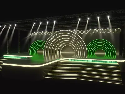 Circle Shape Entertainment Event Stage or Set Design with Light 3D model