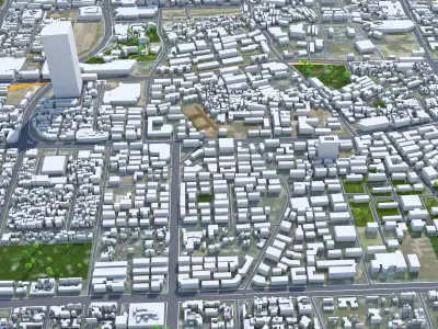 Foshan Guangdong Province China 55km AI Low-poly 3D model