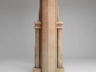 Huge Wall Low-poly 3D model