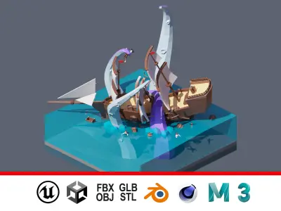 land 11A Low-poly 3D model